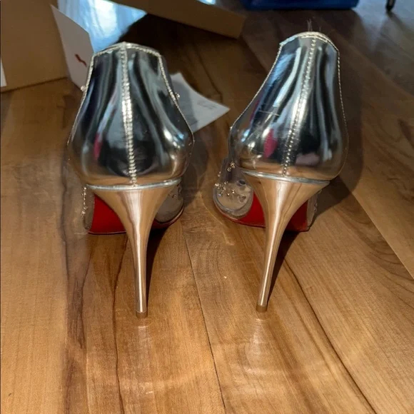 Christian Louboutin Degrastrass Silver Women's Shoes - Picture 6 of 10